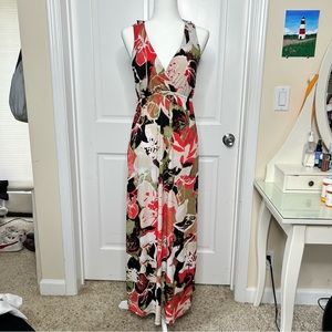 Floral Maxi Dress, Sleeveless, Size M